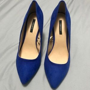 Forever 21 Royal Blue Suede Pump Heel Size 5.5 US